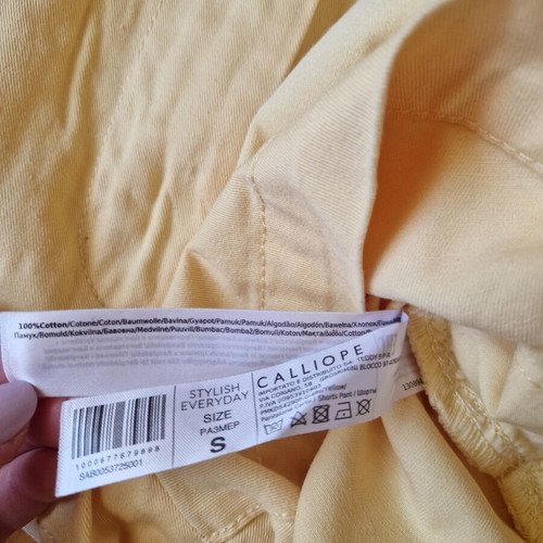 Calliope shorts new, size S, lemon color