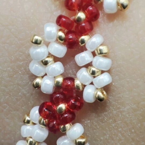 Handmade March bracelet with Miyuki Japanese beads made to order