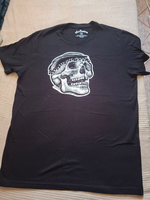The Cretan men's t-shirt with Cretan skull print, black, size M