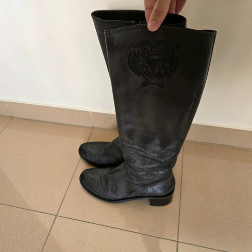 Laura Bellariva leather boots dark grey size 37