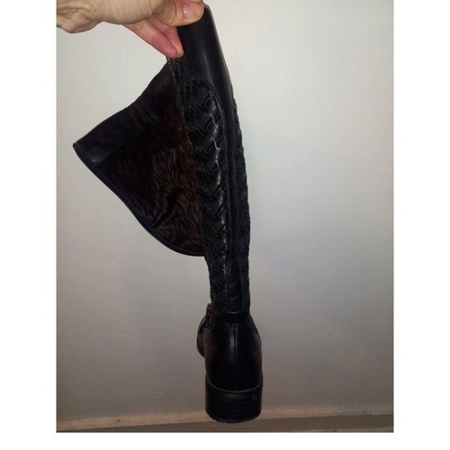 Gerry Weber leather boots with woven design and zebra accents