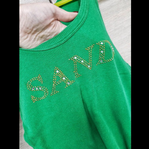 Esprit sleeveless top with rhinestones, like new, green and silver, size S/M