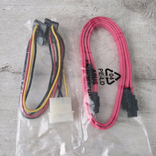 SATA power and data cables new, set of 2 pieces