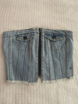 Attrattivo denim top S like new, black and blue