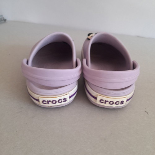 Crocs kids shoes lilac with Minnie and Mickey used, size J1 (EU 32-33)