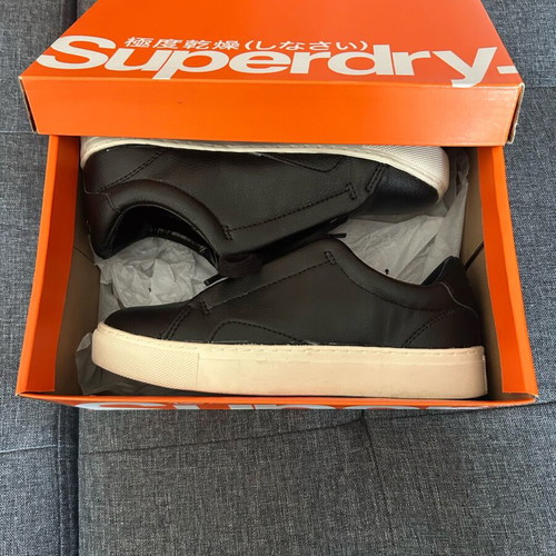 Superdry women's leather sneakers size 36 used, black