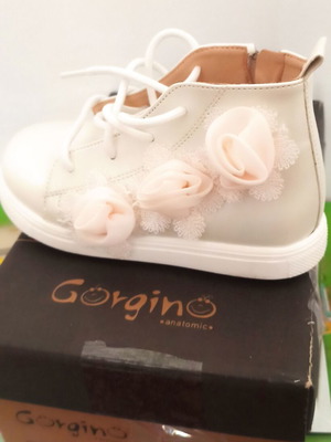 Gorgino anatomic boots new, beige pink, size 24, baptism suitable