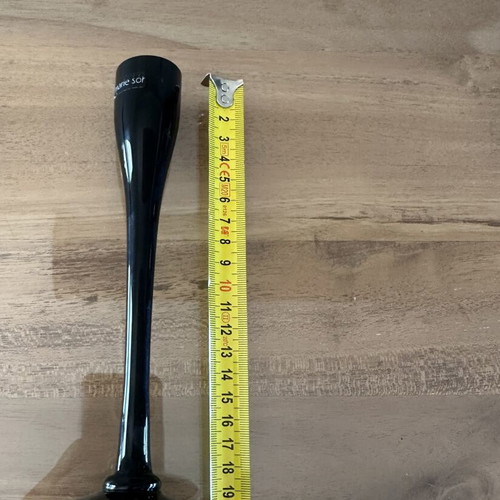 Black glass candleholder 20cm