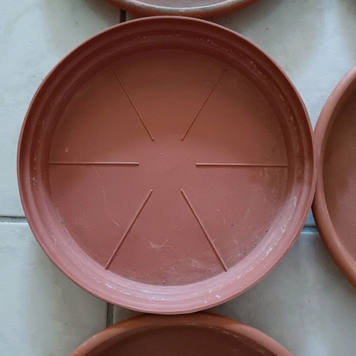 Flowerpot saucers used, pack of 7, terracotta, VIOMES and MILTOPLAST