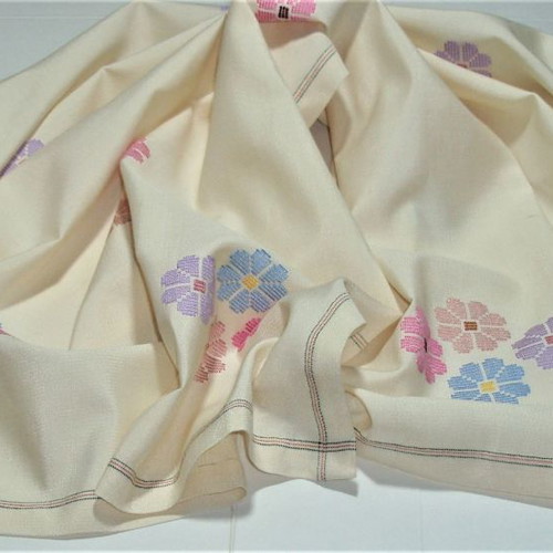 Monastery of Kalogria Silk Tablecloth used, handmade (natural silk)