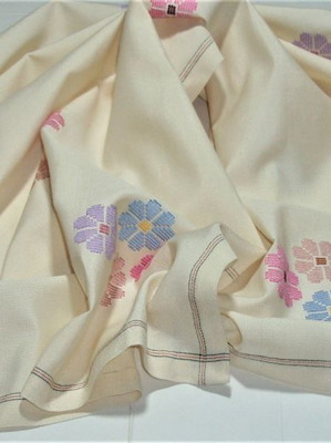 Monastery of Kalogria Silk Tablecloth used, handmade (natural silk)