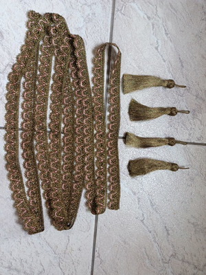Gold Trim Set with Pink Details and 4 Tassels new
