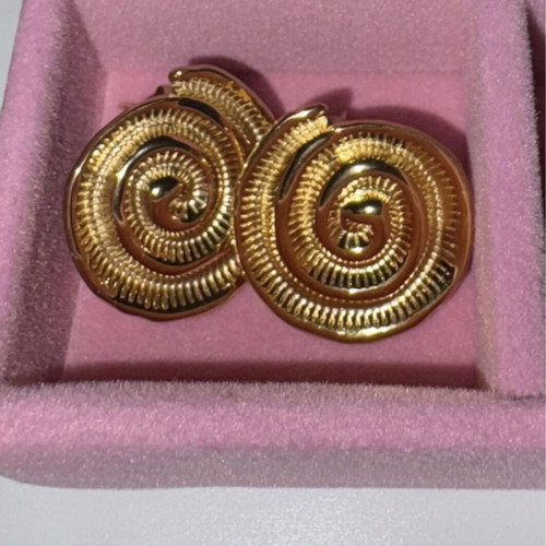 Steel earrings gold snail design new