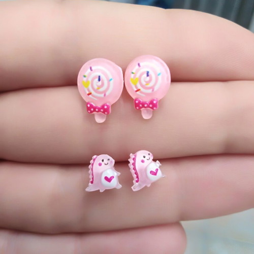 Earrings hypoallergenic, pack of 2 pairs, multicolor