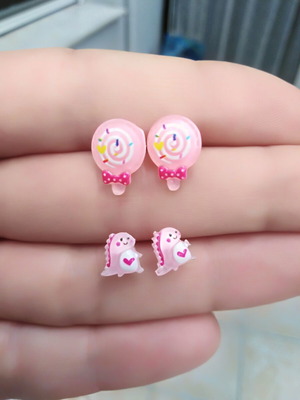 Earrings hypoallergenic, pack of 2 pairs, multicolor