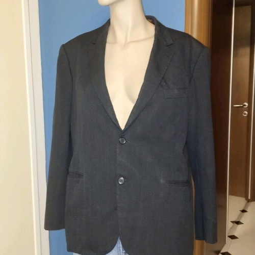Vintage jacket used, gray and blue, size L