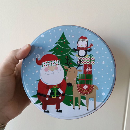 Christmas iron box with lid like new