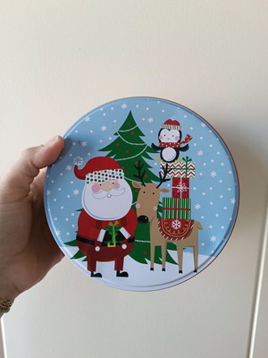Christmas iron box with lid like new
