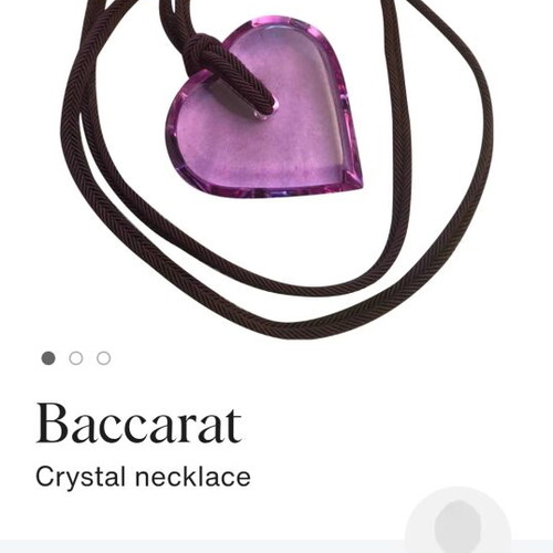 Baccarat Heart Necklace new, purple crystal, French made