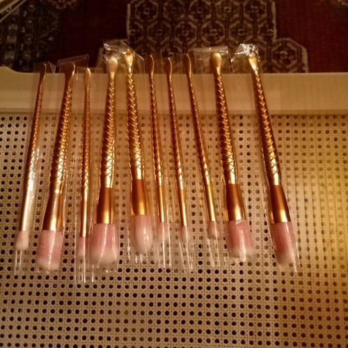 Makeup brush set of 10 new with case