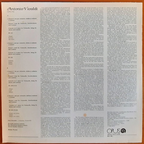 Antonio Vivaldi Violoncello Concertos used, authentic Czechoslovak reissue