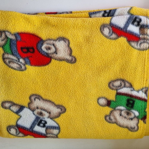 Fleece baby blanket 1.20 x 1.50 m, cotton, with children's pattern
