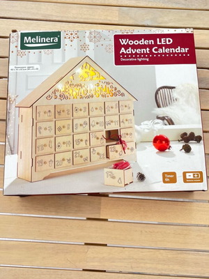 Wooden LED Christmas Advent Calendar Melinera new