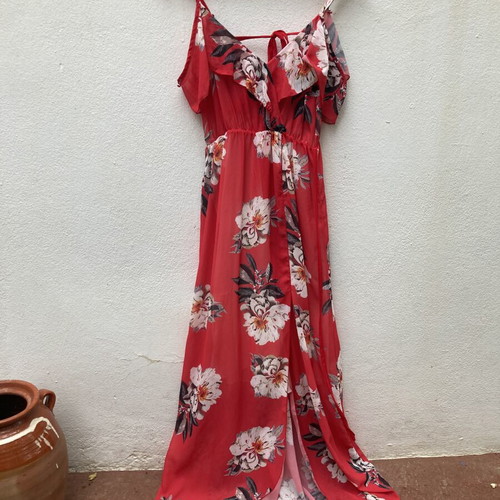 Pin Up Long Dress Medium like new, red multicolor