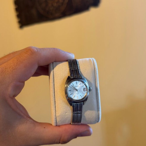 Seiko Hi-Beat automatic watch women's used, white and silver