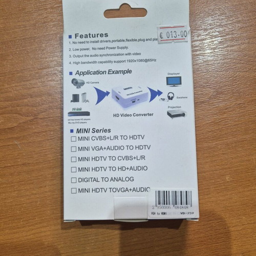 Mini VGA2HDMI HD video converter new, in original packaging