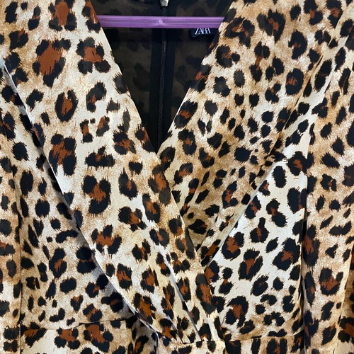 Lepopard dress Zara like new, size XL, black and brown