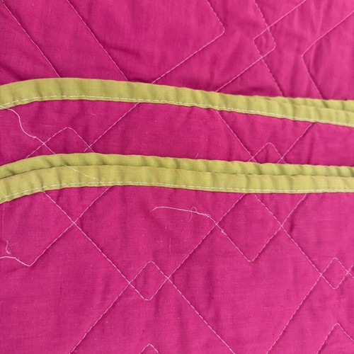 Double-sided quilt fuchsia-green 100% cotton like new