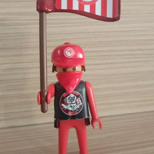 Playmobil Olympiacos Fan Figure like new with team flag