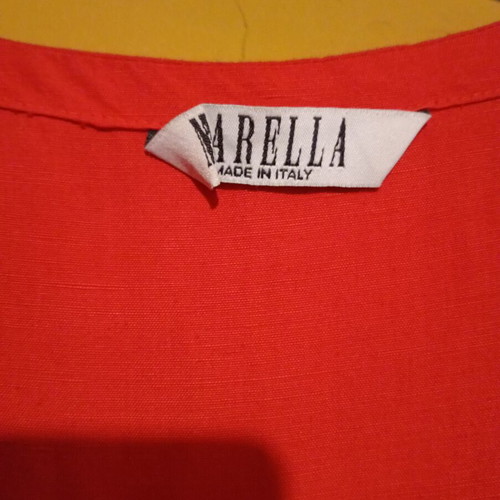 Marella vintage mid-90's midi dress red with gold buttons like new