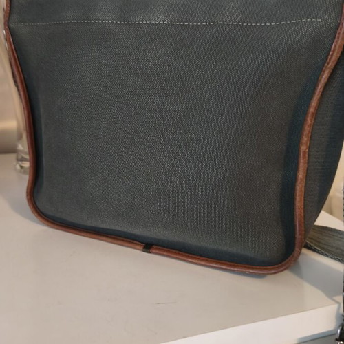 Burberry vintage crossbody bag used, khaki canvas and leather