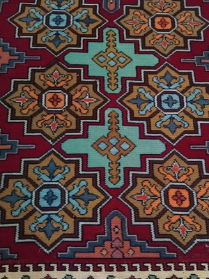 Χειροποίητο κεντητό τετράγωνο καρέ 1,26 x 1,26 μ.