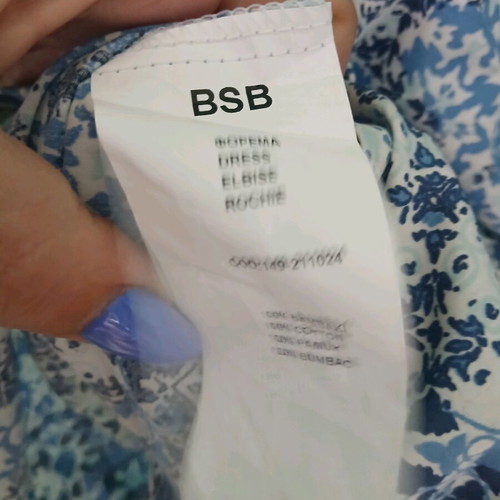 BSB cotton dress new, size large, blue multicolor