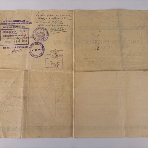 Authentic 1919 Greek Kingdom bilingual passport document