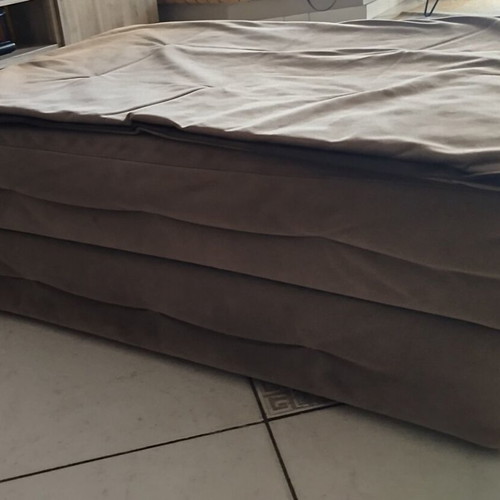 Sofa Company armchairs like new with connecting mechanism and stool