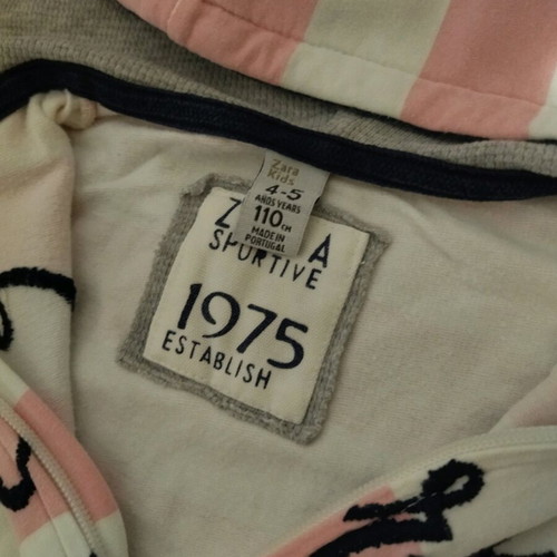 Zara Sportive kids jacket for girls 4-5 years like new, pink and white