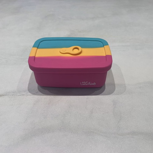 Abc Lunchies Snack Mate+ Silicone Food Container like new, rainbow color