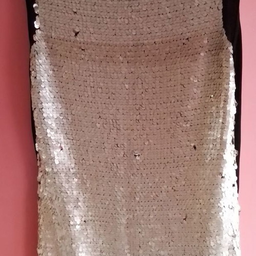 Sweewe sleeveless evening dress with white sequins, size M