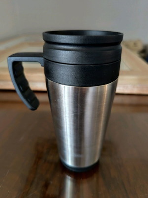 Stainless steel thermos mug like new, 400 ml