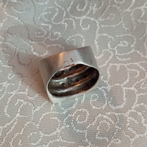 Silver gold ring 950 585 with zircon used, size 54