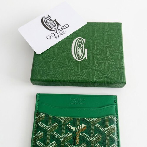 Goyard card holder, green