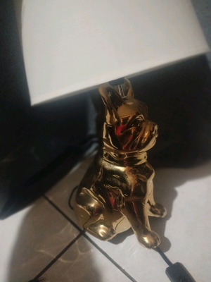 Table lamp dog used, gold color