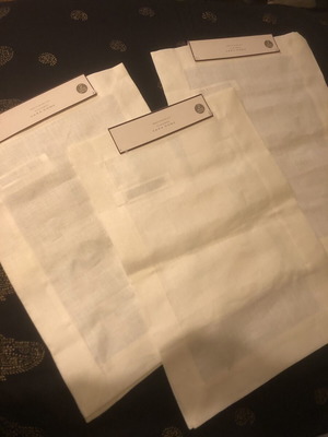 Zara Home ленени подложки комплект от 6 нови, счупено бяло