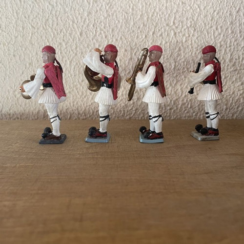 Athens Evzones band soldier miniatures, set of 4 musicians