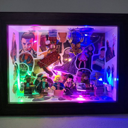 Stranger Things Fan-made Display Frame Set with LED Light like new