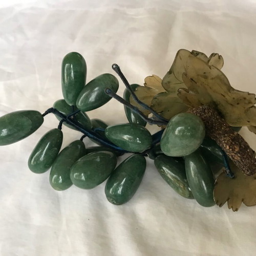 Decorative Jade Grape Cluster used, antique over 60 years